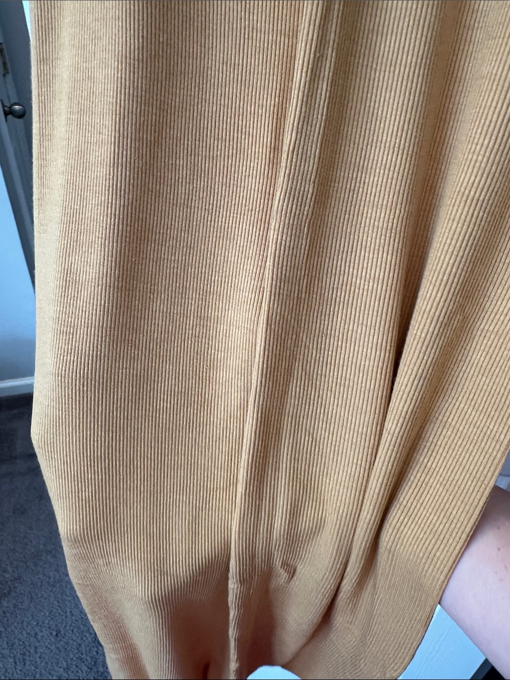 ENZA COSTA Silk Rib Midi Tank Dress Women Small Honey Tan Orange Scoop Neck NWOT - Picture 3 of 4